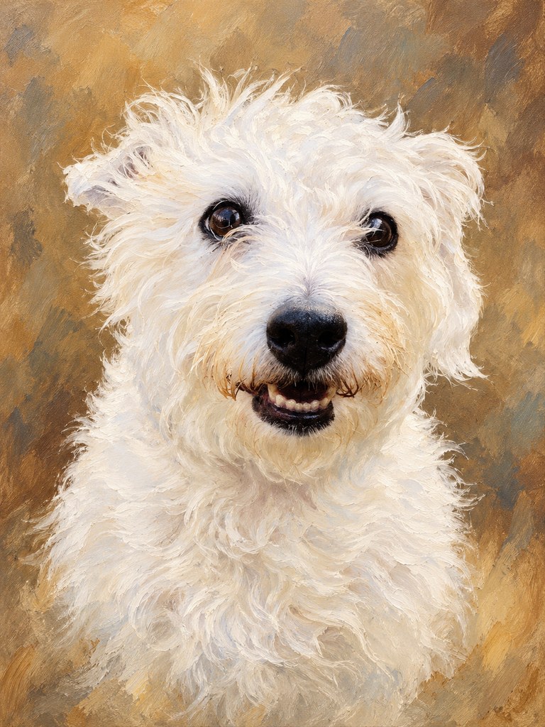 Minnie in the Oil Painting AI pet portrait style