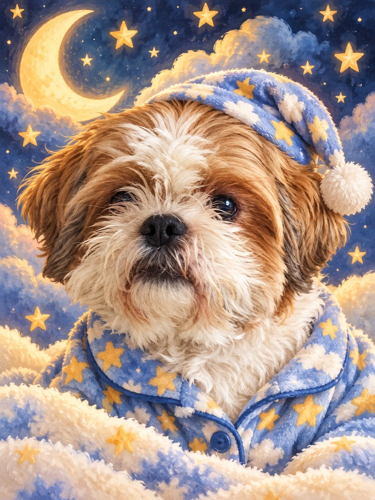 Saber in the Pyjama Party AI pet portrait style